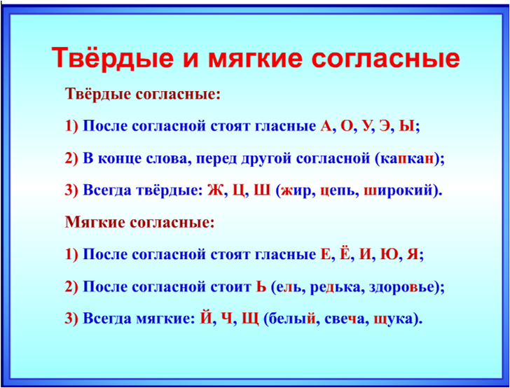 Как узнать мягкий согласный звук в слове. Мягкие согласные звуки в русском языке 1 класс таблица. Мягкий и твердый согласный звук правило. Как определить твердый или мягкий согласный звук.